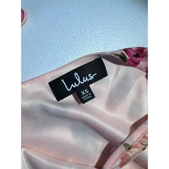 Lulus Dress Bodacious Bella Pink Floral Maxi Ruffle Feminine Romantic Formal - Picture 8 of 9